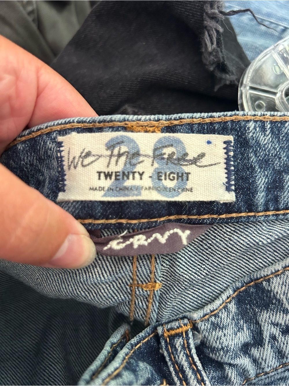 Free people we the free curvy high waisted distressed jeans straight leg - Picture 4 of 7